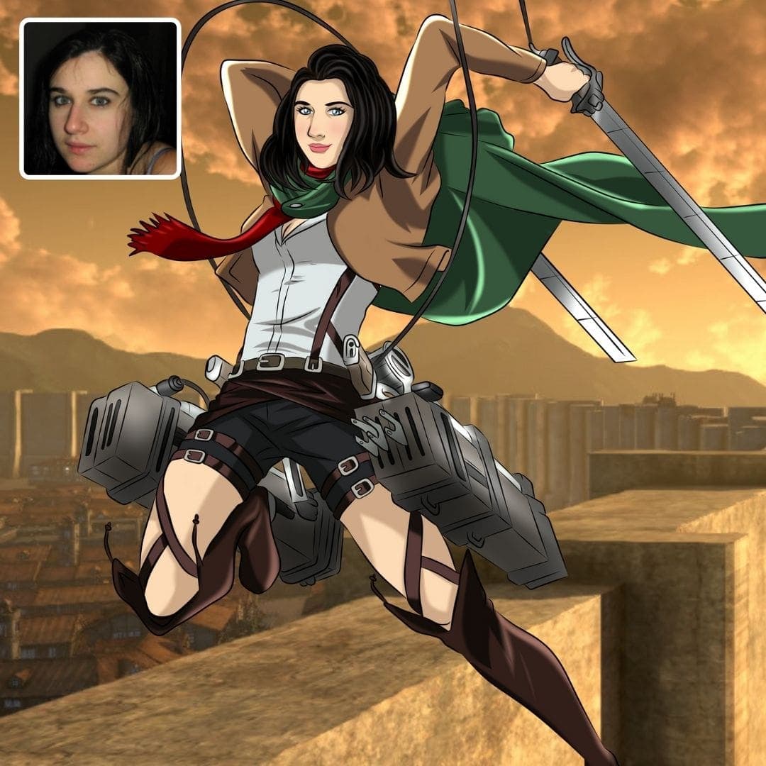 attack on titans drawing custom portrait 