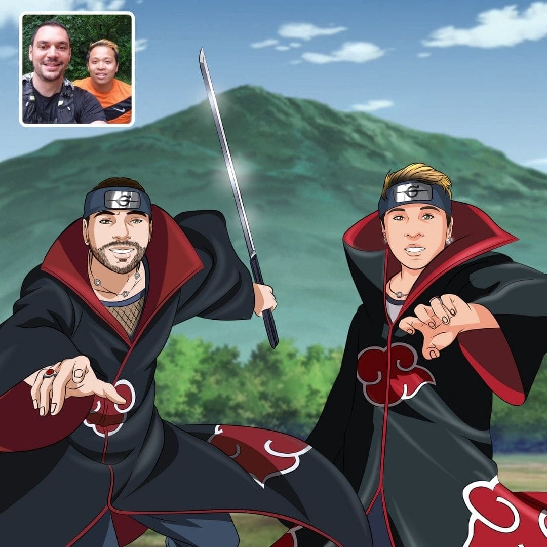 Cartoonely Naruto portrait handmade