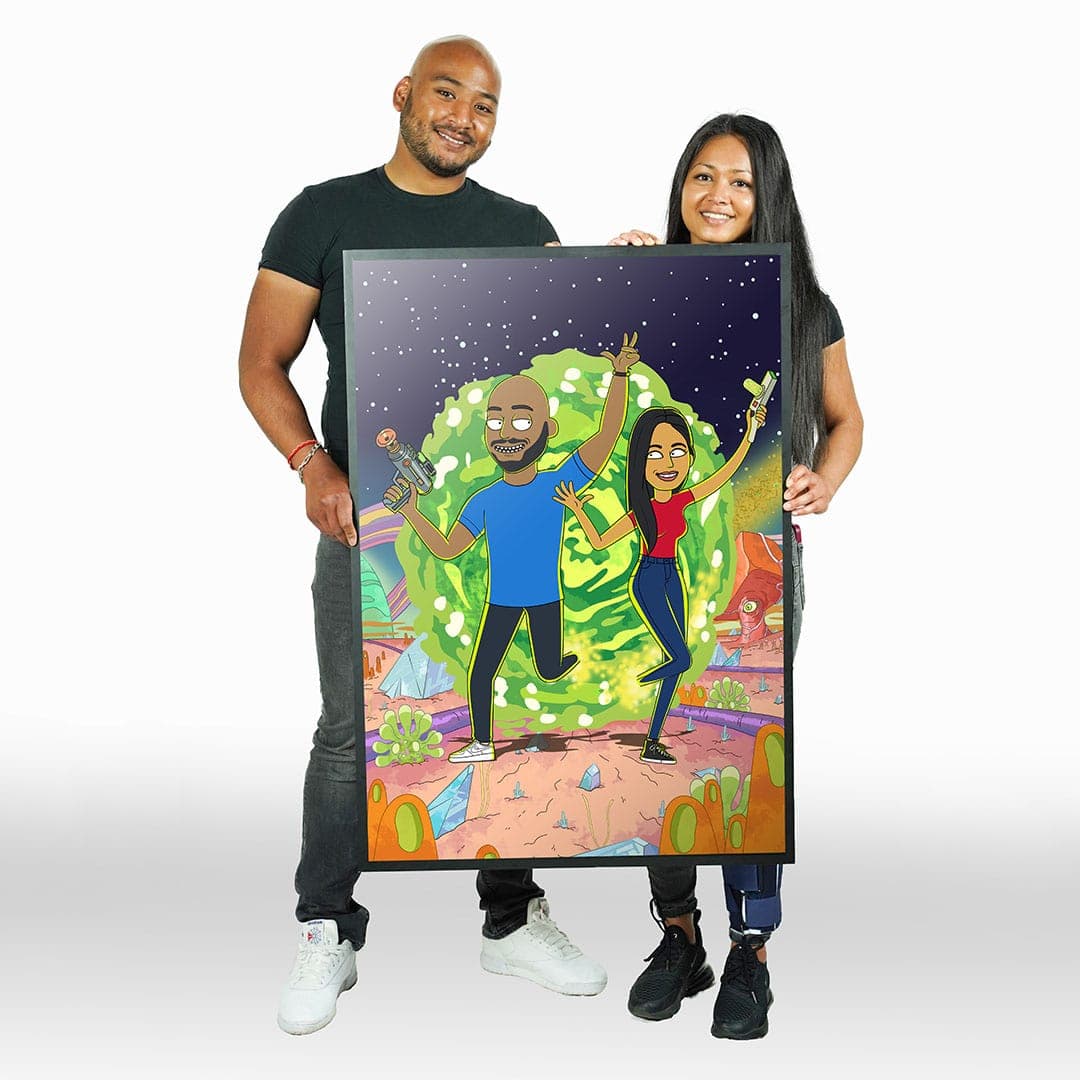 poster rick et morty réalisé par cartoonely