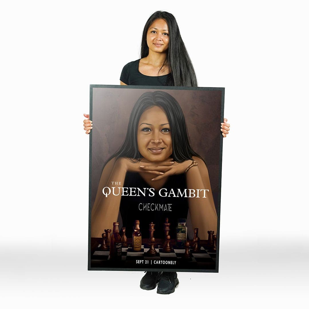 Affiche queen gambit réalisé par cartoonely