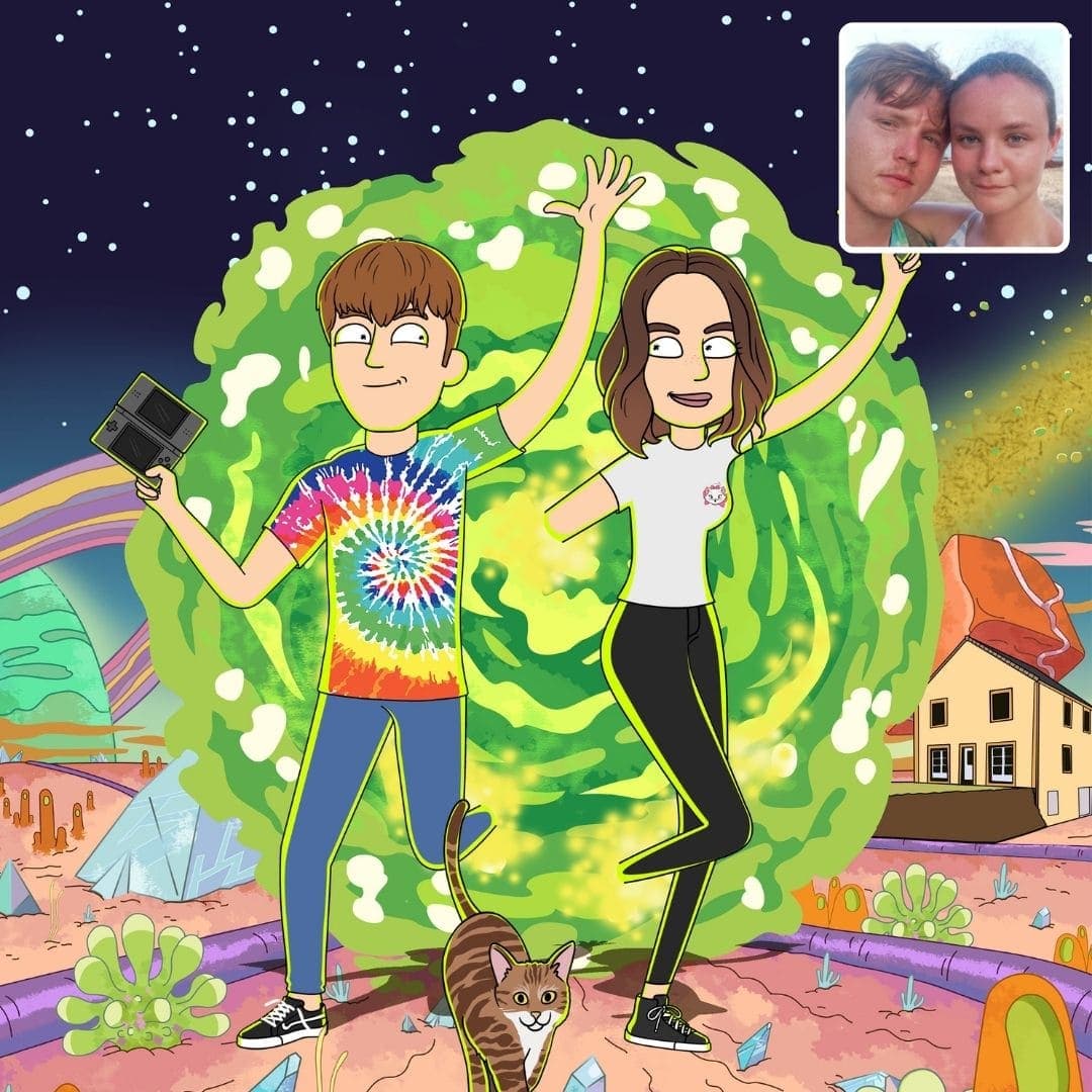 Product - Custom rick and Morty Portrait