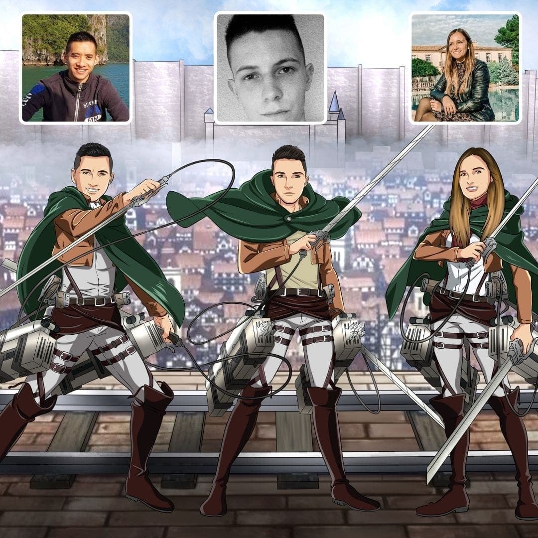 attack on titans drawing custom portrait
