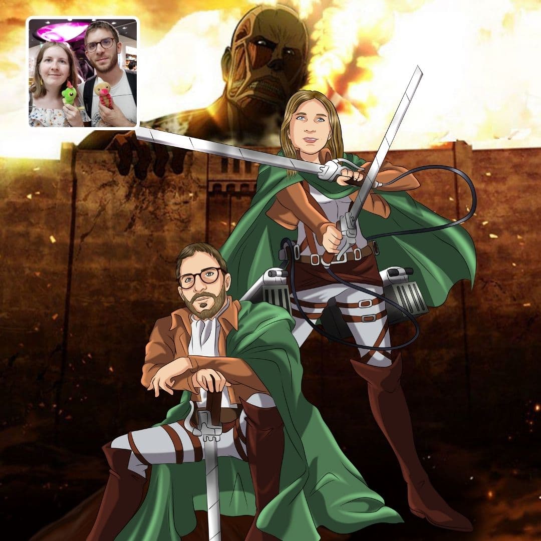 attack on titans drawing custom portrait