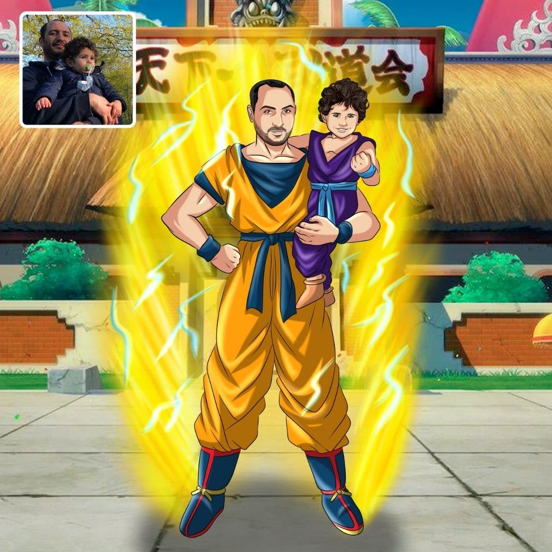 portrait dragon ball réalisé par cartoonely